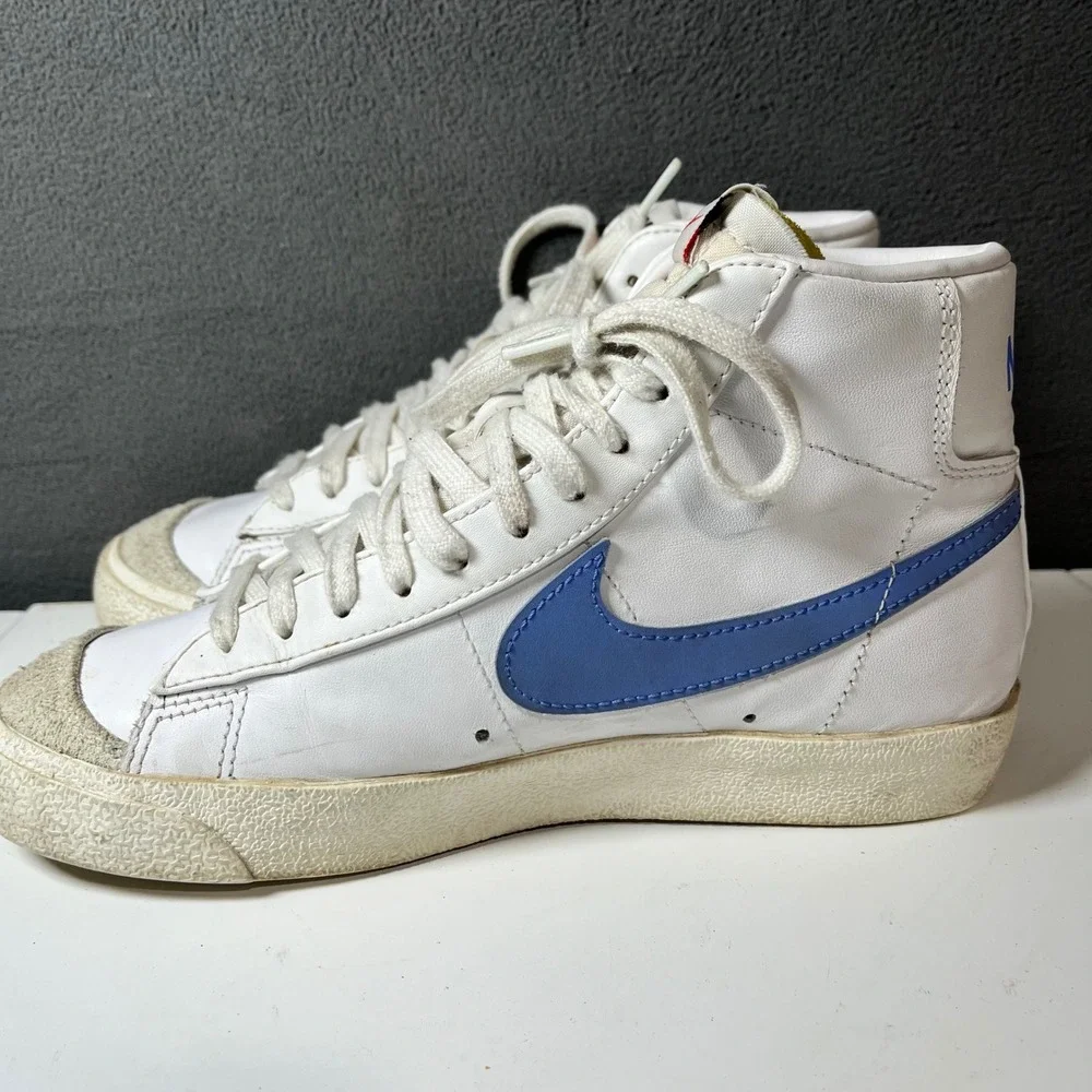 Nike Blazer Mid 77 Vintage White Pacific Blue High Top Sneakers Mens 7